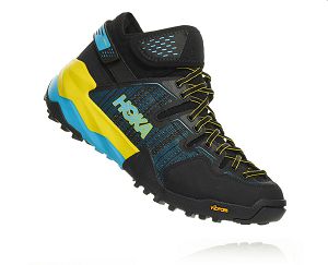 Hoka One One Arkali Mens Trail Running Shoes Black/Cyan/Citrus | AU-9350174